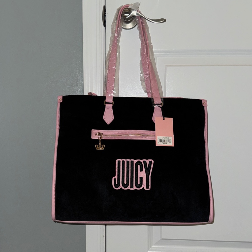 Juicy Couture Black Tote with Pink Accents